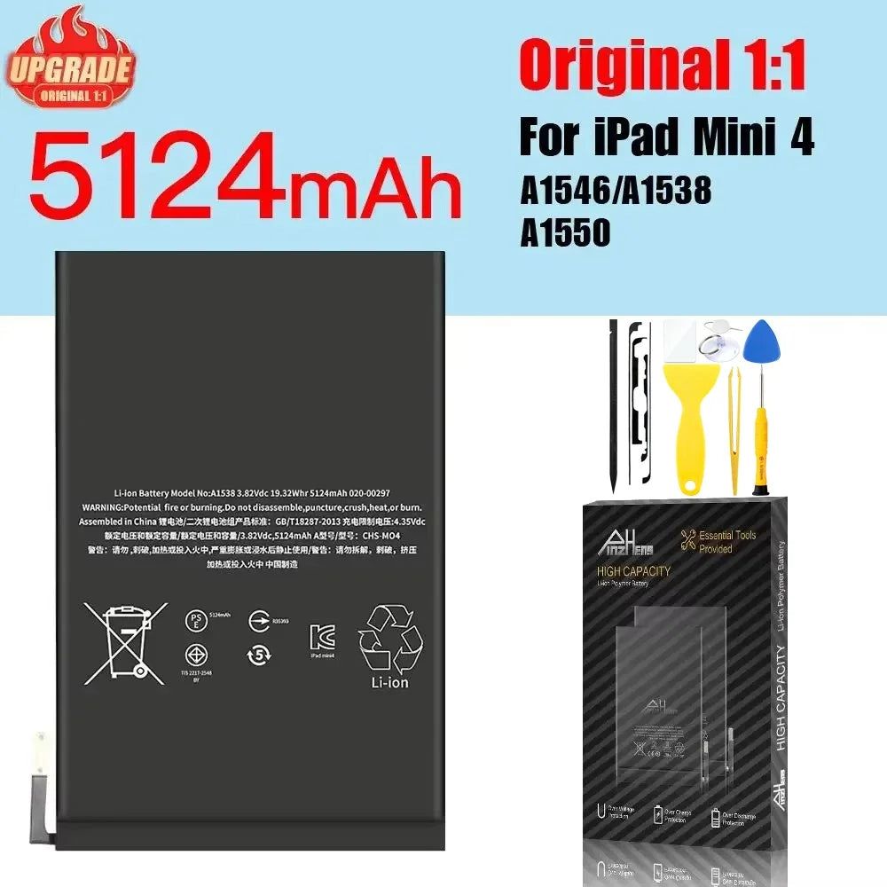 PINZHENG Tablet Battery For iPad 5 6 Air A1474 A1475 A1893 For iPad Air 2 A1566 10.2 Mini 2 3 4 5 Pro 9.7 10.5 11 12.9 Battery