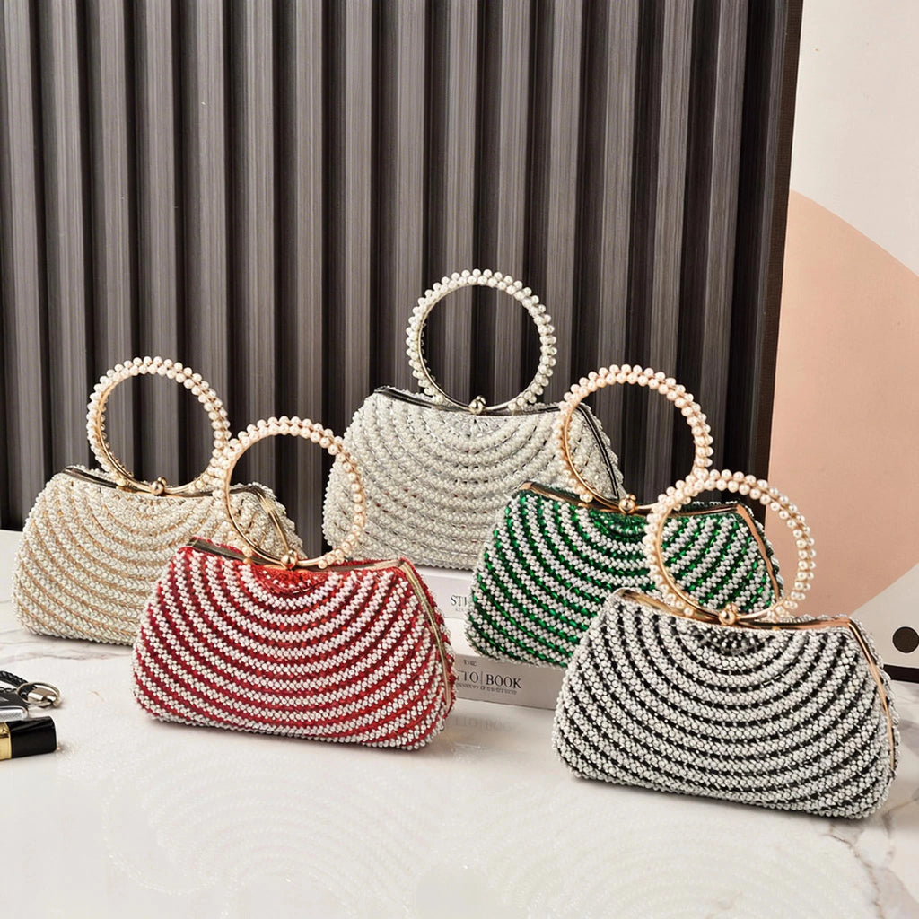 Pearl Luxury Party Bag Woman Wallets and Handbags Designer Bling Metal Clutch Purse Hand Silver Shoulder Bags for Ladies 2026