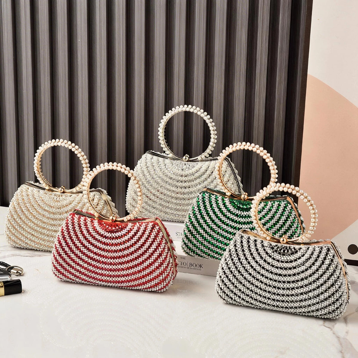 Pearl Luxury Party Bag Woman Wallets and Handbags Designer Bling Metal Clutch Purse Hand Silver Shoulder Bags for Ladies 2026
