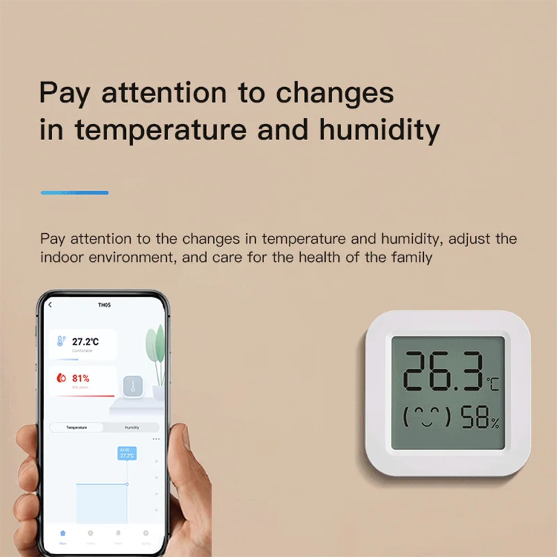 Tuya Temperature Humidity Sensor Mini LCD Display Compatible with BT APP Remote Control Thermometer Hygrometer