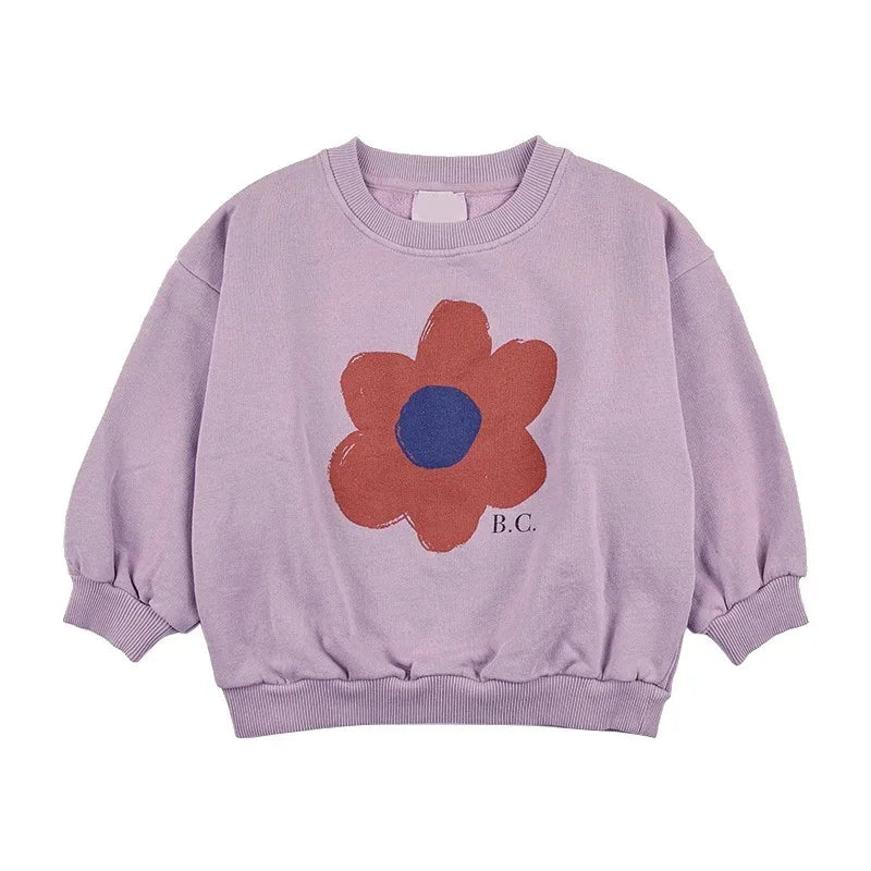 Korean INS 2024 Children's Autumn Winter Long Sleeve O-Neck Sweatshirt Cute Tops for Girls And Boys Baby Sweaters Kids Clothing