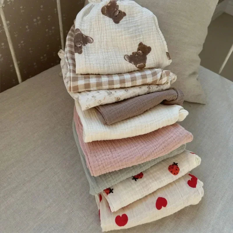 Soft Muslin Clothes Pants Pantalons Capris Organic Cotton Baby Pants Newborn Toddlers Autumn Spring Summer Winter Cute Print