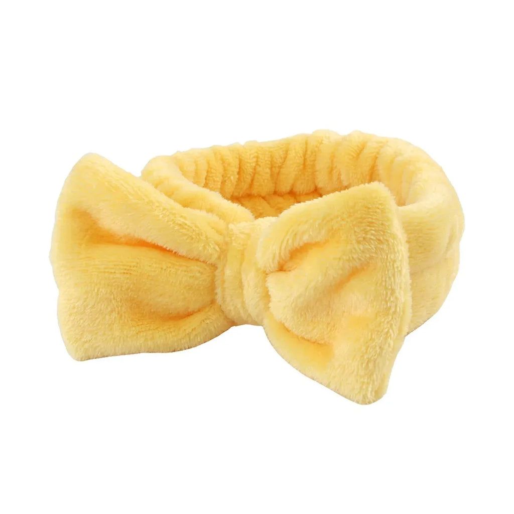 Bow Headband Wristband Set Towel Elastic Soft Washing Face Shower Make Up Yoga Sports Skincare Headband For Women Girls