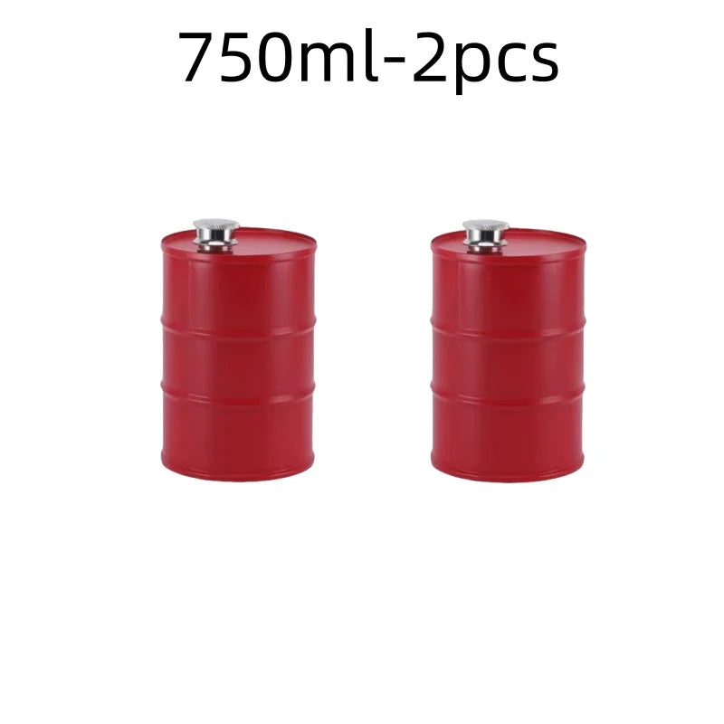 1Pc 25oz Water Bottle Drums Whisky  Portable Stainless Steel Hip Flask