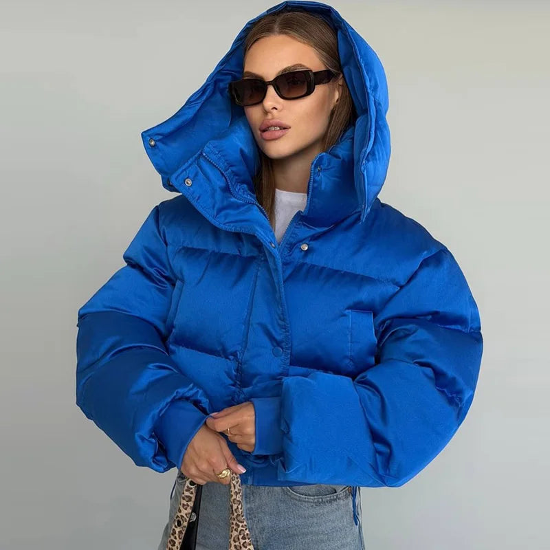 Puffer Women's Two Piece Set Winter Thick Outerwear High Waist Puffer Long Pants Thickened Version Winter Wear 2026 New Arrival