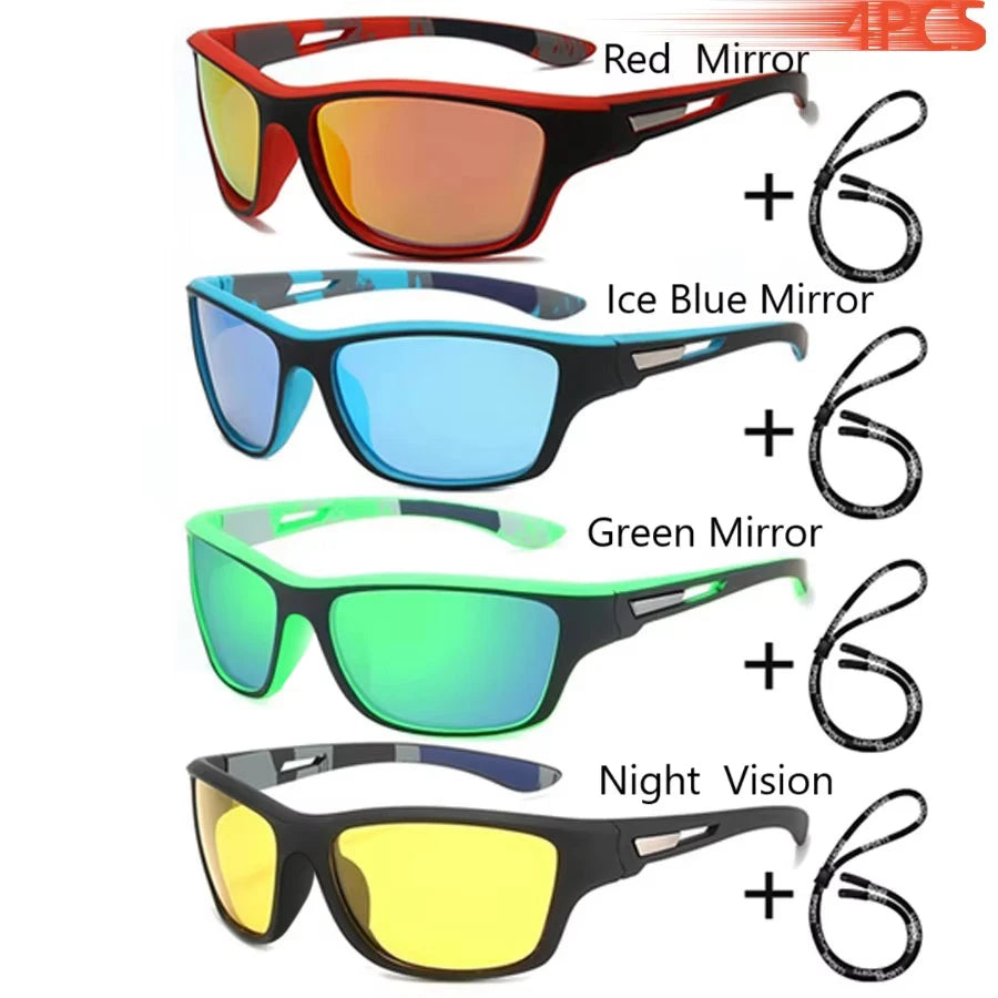 Fashion Sports Sunglasses With Chain Men Women Brand Designer Retro Sun Glasses Cycling Climbing Fishing Eyewear