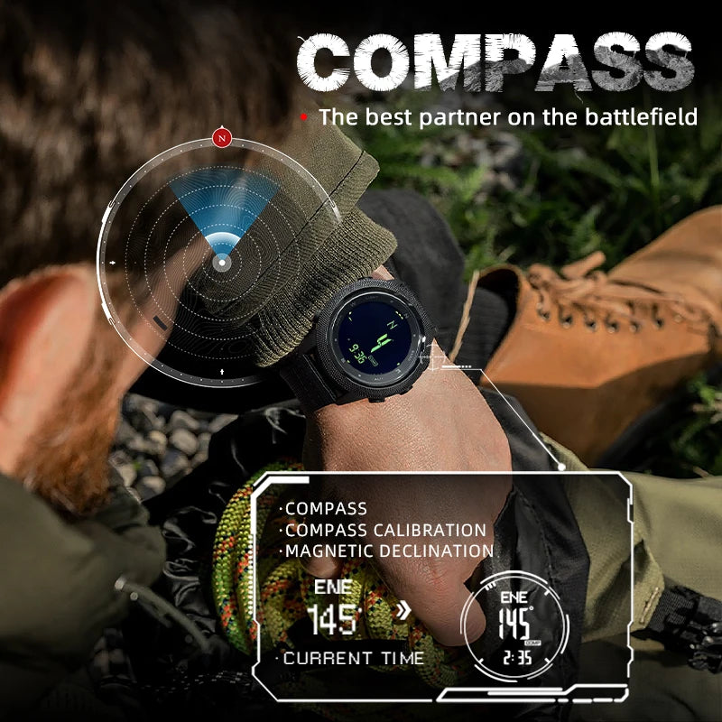 NORTH EDGE APACHE-46 Men Digital Watch Outdoor Sports Running Swimming Outdoor Sport Watches Altimeter Barometer Compass WR50M