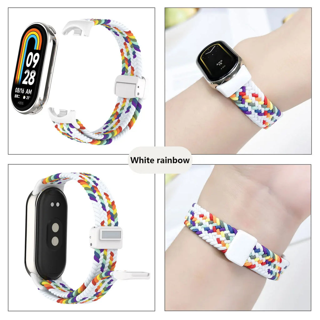 Suitable for Xiaomi Band 8 Wristband, Nylon Braided Strap, Magnet Buckle, Luxury Personality, Mi Band 8 Replacement Strap