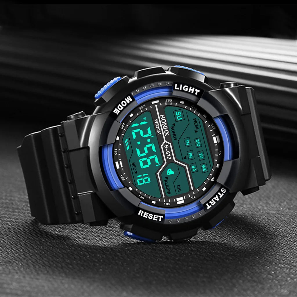 Outdoor Sport Men Watch Multifunction Large Screen LED Electronic Waterproof Luminous Military Digital Wristwatches Reloj Hombre