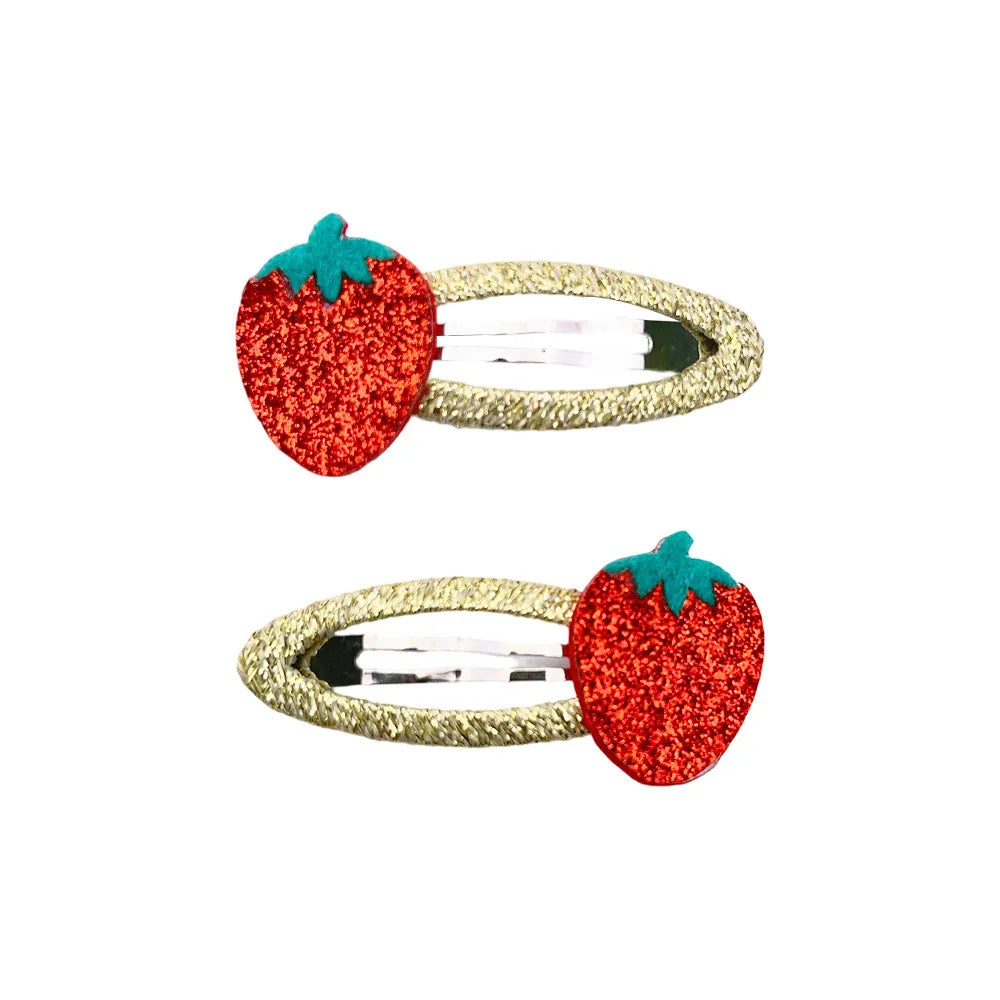 Cartoon Animal Fruit BB Hair Clips for Girls Cute Sequin Droplet Design Snap Barrettes Toddler Daily Headwear Accessory