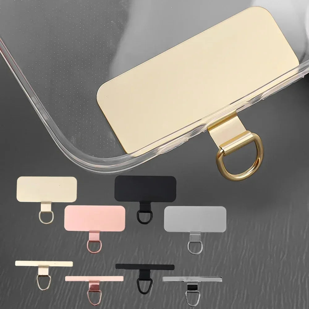 4/1PCS Ultra-thin Stainless Steel Phone Tether Patch Gasket Cellphone Strap Parts Replacement Lanyard Safety Connect Piece