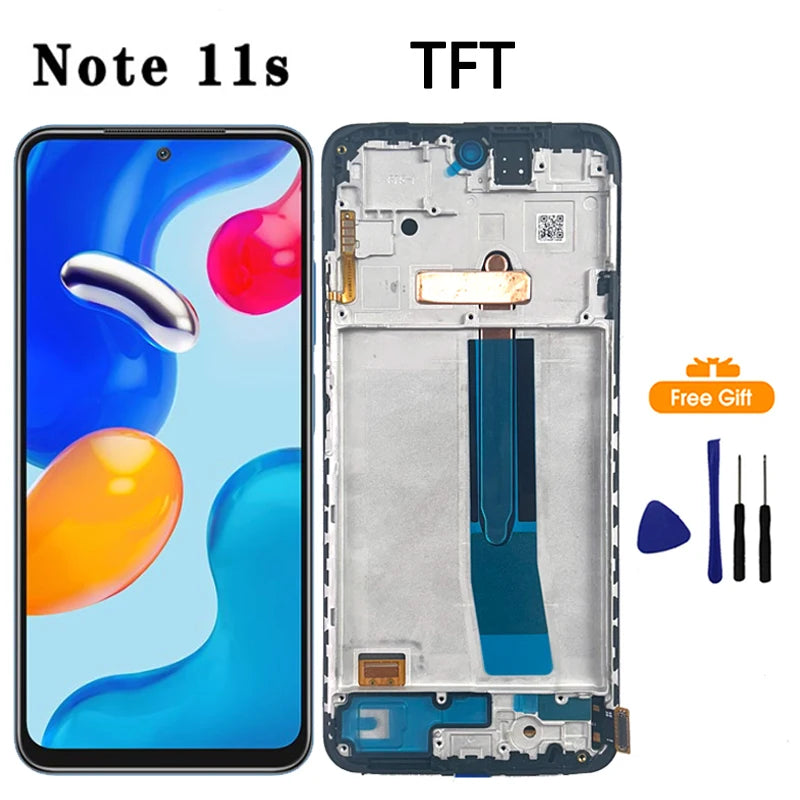 New AMOLED Display For Xiaomi Redmi Note 11 11S Touch Screen Digitizer Assembly For Redmi Note 11S 2201117SG Display Replacement
