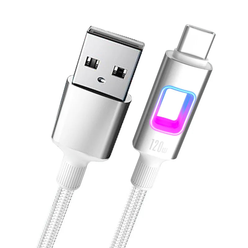NNBILI Dual Type C 120W USB A to Type C Fast Charging Data Cord Type-C Quick Charging for Huawei MacBook iPad iPhone 18 17 Honor