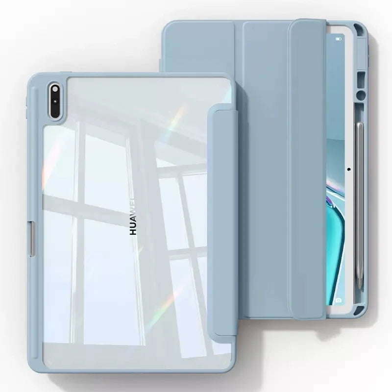 Clear Acrylic Case For Huawei Matepad Air 11.5 2023 11 10.4 Pro 11 10.8 Pencil Holder Cover For Honor Pad V6 V7 10.4 Inch Cases