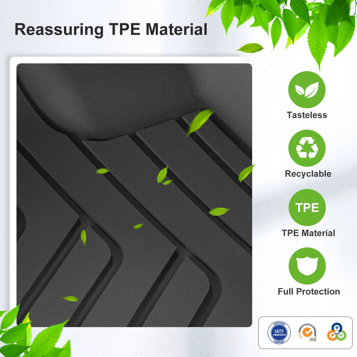 Smabee Left Drive for Polestar 4 2024-2026 Car Floor Mats Cargo Liner Trunk Pad TPE 3D Foot Mat Waterproof Accessories Black