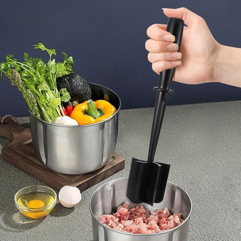 Hot Sale Kitchen Meat Chopper Ground Beef Masher Mixing, Grinding and Pounding Spatula Meat Scraper for Mincing Meat LIJIAO