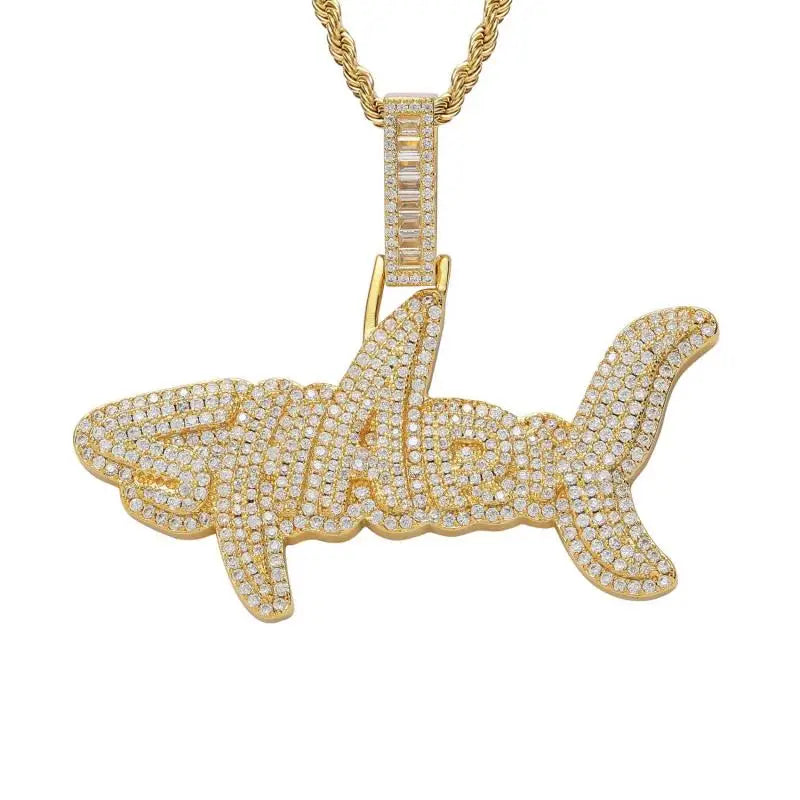 Men's Personality Is Cool, Ha's New Large Wing Pendant,  Copper Inlaid Zircon Fashionable Street Necklace Trend
