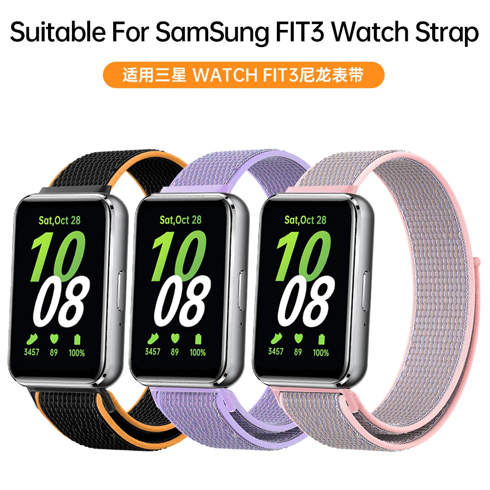 Nylon Loop Strap for Samsung Galaxy Fit 3 Smart Bracelet Wristband Replacement Correa For Samsung Galaxy Fit 3 Band Accessories
