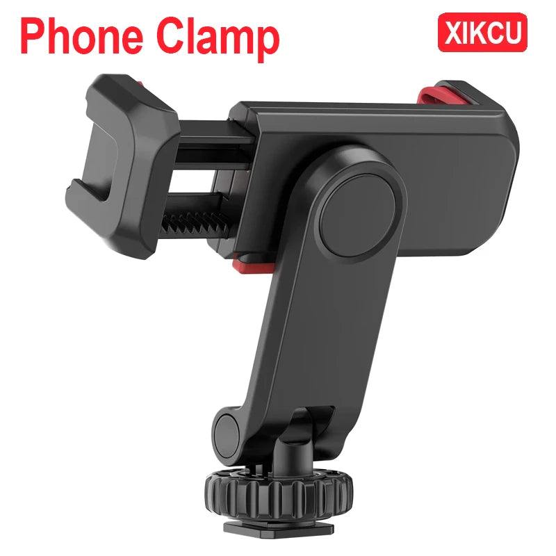 XIKCU 360 ° Adjustable Double Head Cold Boots Hot Boots Mobile Phone Clip SLR Mirrorless Camera and Mobile Phone Fixed Bracke