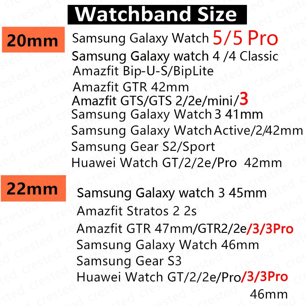 20mm 22mm Strap For Samsung galaxy watch 4 5 6 7 44mm 5 pro 45mm Gear S3 Frontier bracelet Huawei watch gt 2/2e/3/4/5/6 pro Band