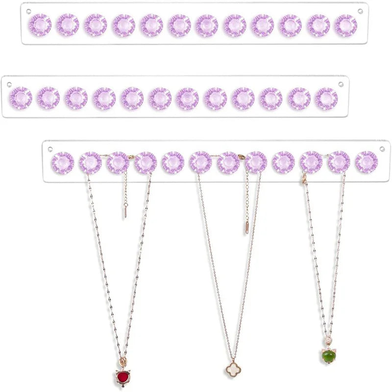 Transparent Acrylic Jewerly Storage Rack Earring Necklace Hanger Holder Wall Mounted Jewerly Display Stand Organizer For Women