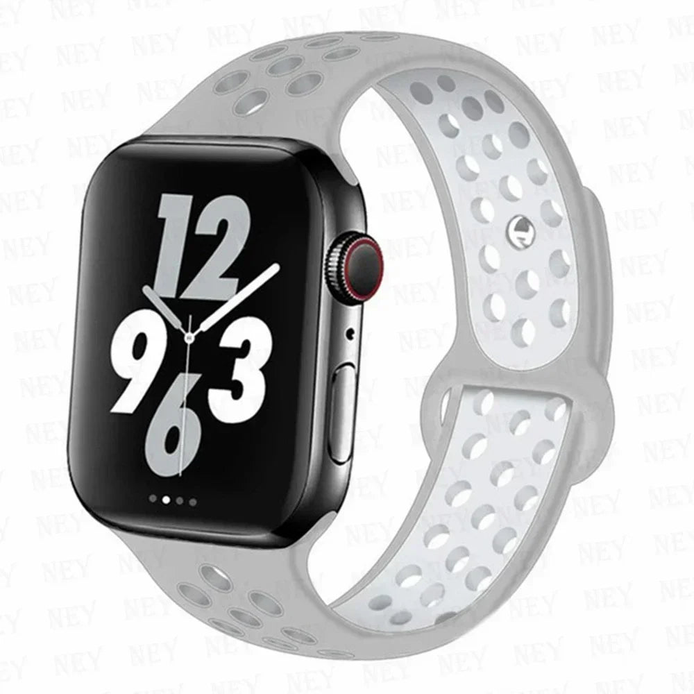 Sport Strap For Apple Watch Band 45mm 49mm 44mm 40mm 41mm 42mm Silicone bracelet correa iWatch Ultra 2 Series 9 8 SE 7 6 5 4 3