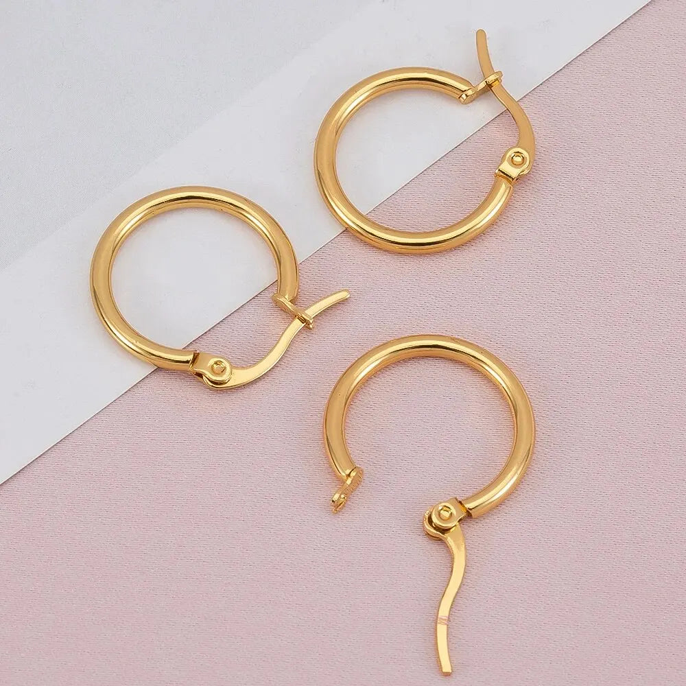 10pcs 20mm Stainless Steel Earrings Open Ear Rings For Jewlery Making DIY Components Accessories