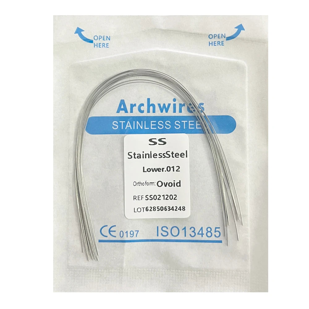 10pcs/pack Dental Orthodontic Stainless Steel Round/Rectangular Wire Ovoid Form Dentist Material Dental Arch Wire