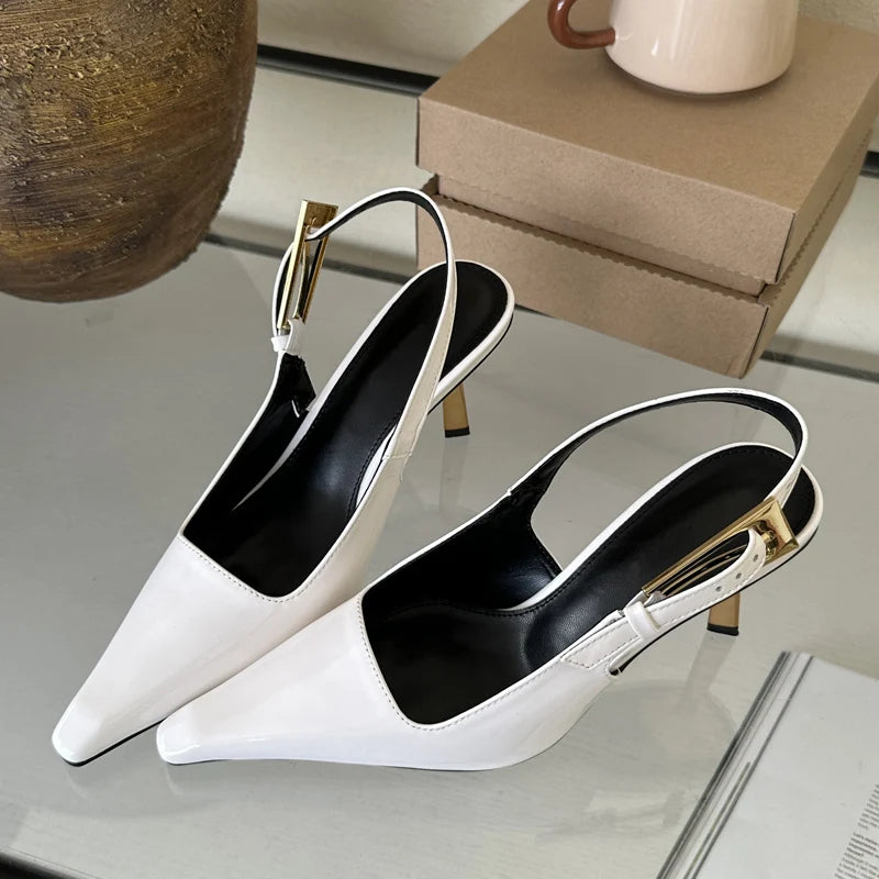 Eilyken Design Thin High Heels Pointed Toe Women Pumps Street Style Banquet Buckle Strap Party Slingbacks Female Shoes
