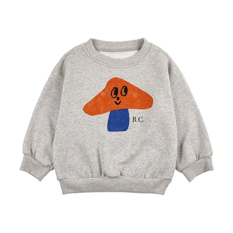 Korean INS 2024 Children's Autumn Winter Long Sleeve O-Neck Sweatshirt Cute Tops for Girls And Boys Baby Sweaters Kids Clothing