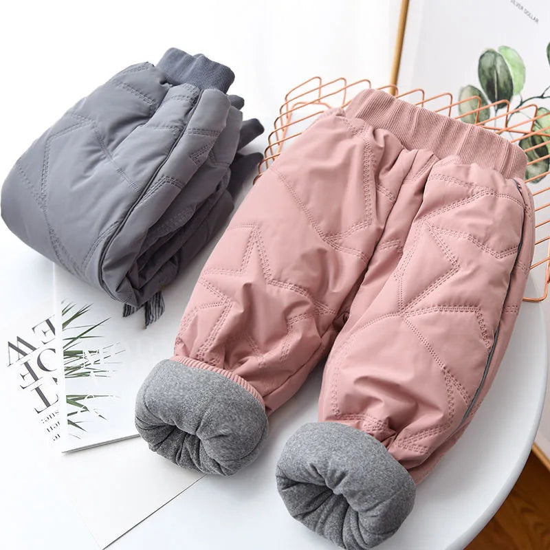 2023 New Baby Girls Boys Winter Jeans Children Thick Plus Velvet Thicken Denim Pants  Kids Soft Cotton Warm Trousers1-6 Years