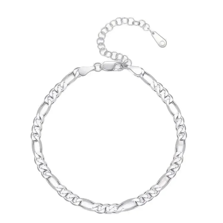 New 925 sterling Silver Bracelets Anklet Beautiful 4MM chain for Women men Wedding Pretty designer Jewelry Fashion Holiday gifts