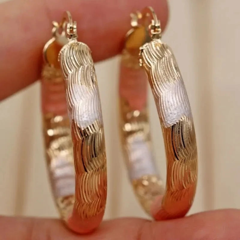 Golden Hoop Earrings Bohemian Style Alloy Earrings Exquisite Gift Women's Daily Casual Earrings