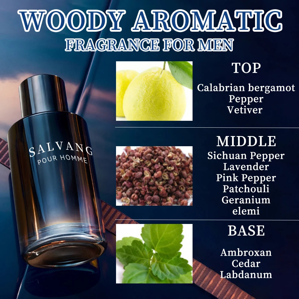 3.4 Oz Men's Eau De Toilette Spray, Long-Lasting Perfume, Calabria, Lemon, Pepper And Vetiver, Very Suitable For Dating, Daily L