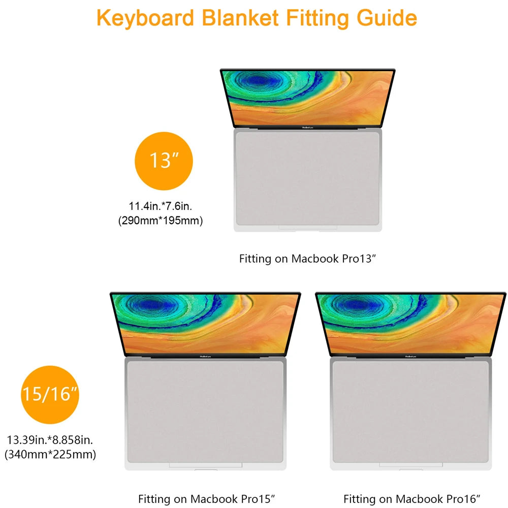 Notebook Palm Screen Cleaner Microfiber Protective Film Keyboard Blanket Cover Cleaning Cloth For MacBook Pro 13/15/16 Inch