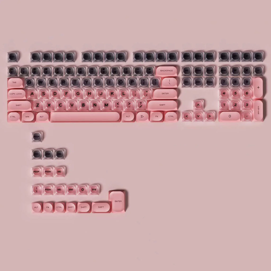 Gradient Purple Black Pink Crystal Keycaps Custom DIY for Gaming Mechanical Keyboard PBT Key Caps Set for Keyboard 68 70 80 90