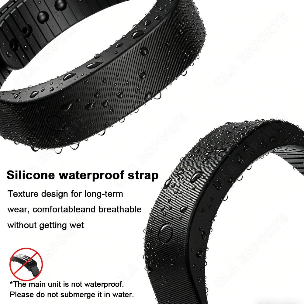 LED Digital Alarm Clock Watch Adjustable Snooze-proof Alarm Bracelet with Running Pedometer IP65 Waterproof Vibrating Alarm F107