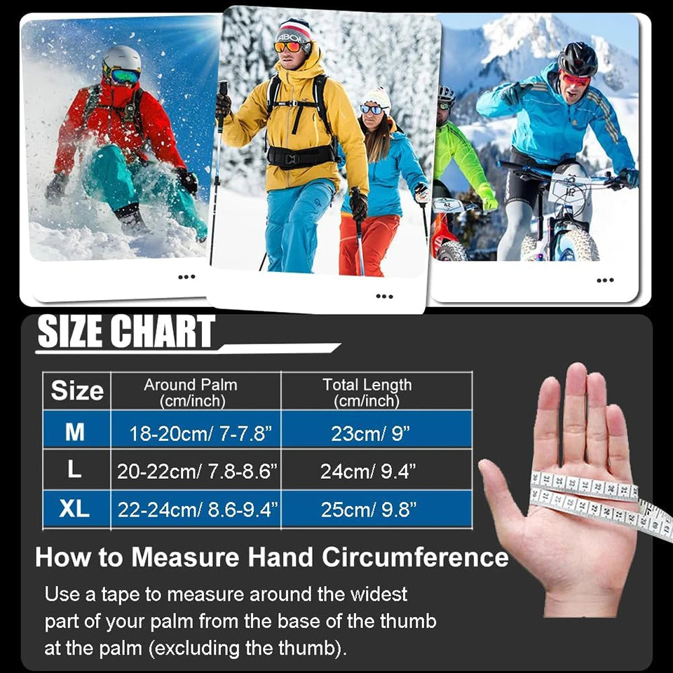 GTUBIKE New Winter Warm Gloves Windproof Waterproof Touchscreen Gloves Outdoor Sports Running Cycling Fishing Skiing Glove