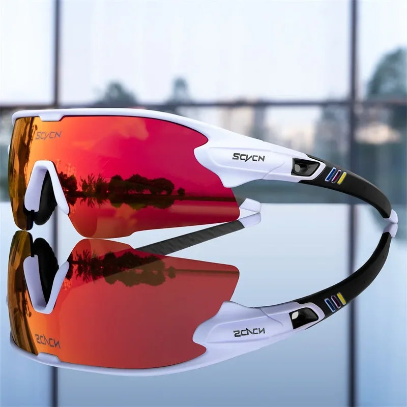 SCVCN New Sports Sunglasses Photochromic Cycling Glasses Mountain Bicycle Goggles MTB Road UV400 Protection Sun Eyewear for Man