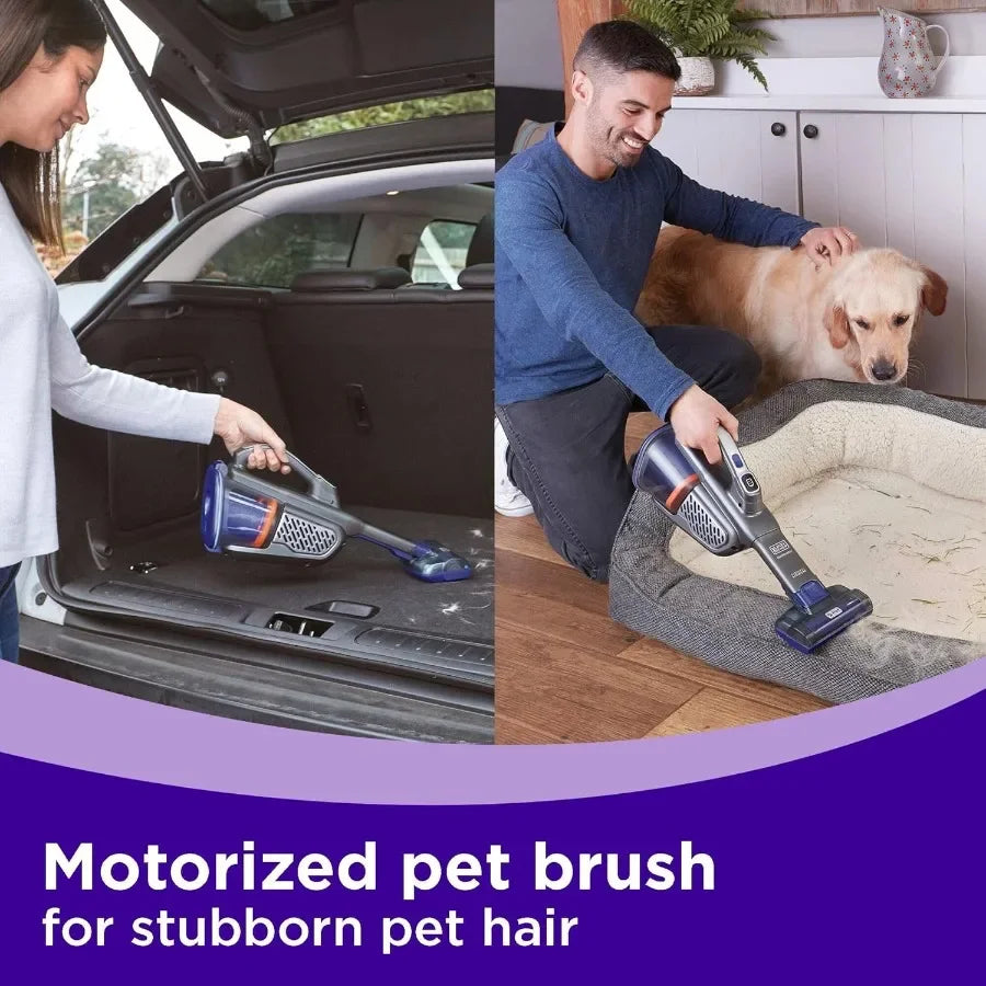 dustbuster furbuster Pet Hair Vacuum with Motorized Pet Hair Brush, Handheld Vacuum Cordless for Home and Car, Rechargeable, Po