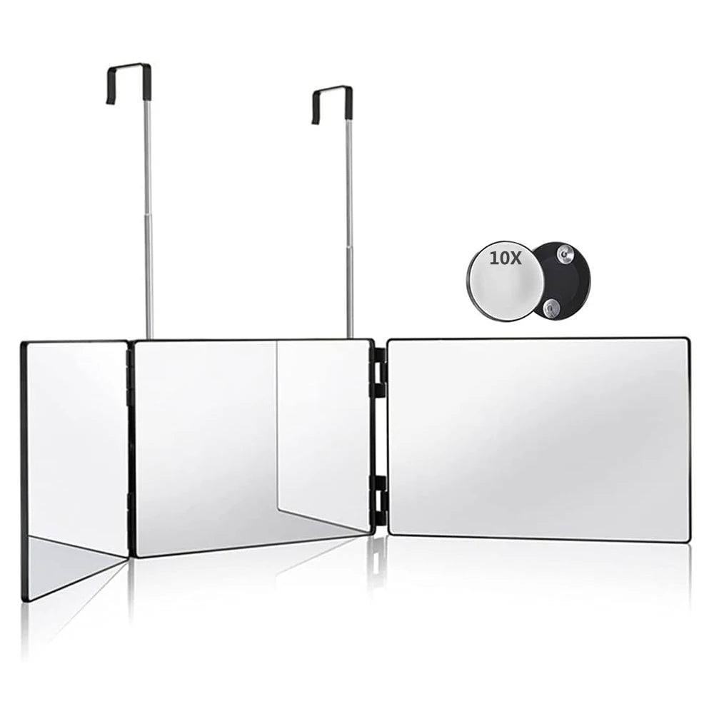 Retractable Adjustable Hanging Three Mirrors Makeup Folding Three Mirrors Three Fold Mirror Spot Portable Cosmetic