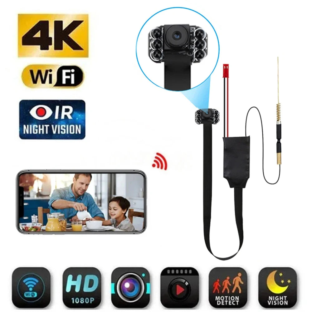 1080P Mini Wifi Camera 4K HD Camera APP Remote Monitoring Home Security Camcorder DIY Portable Infrared Night Vision Min Camera