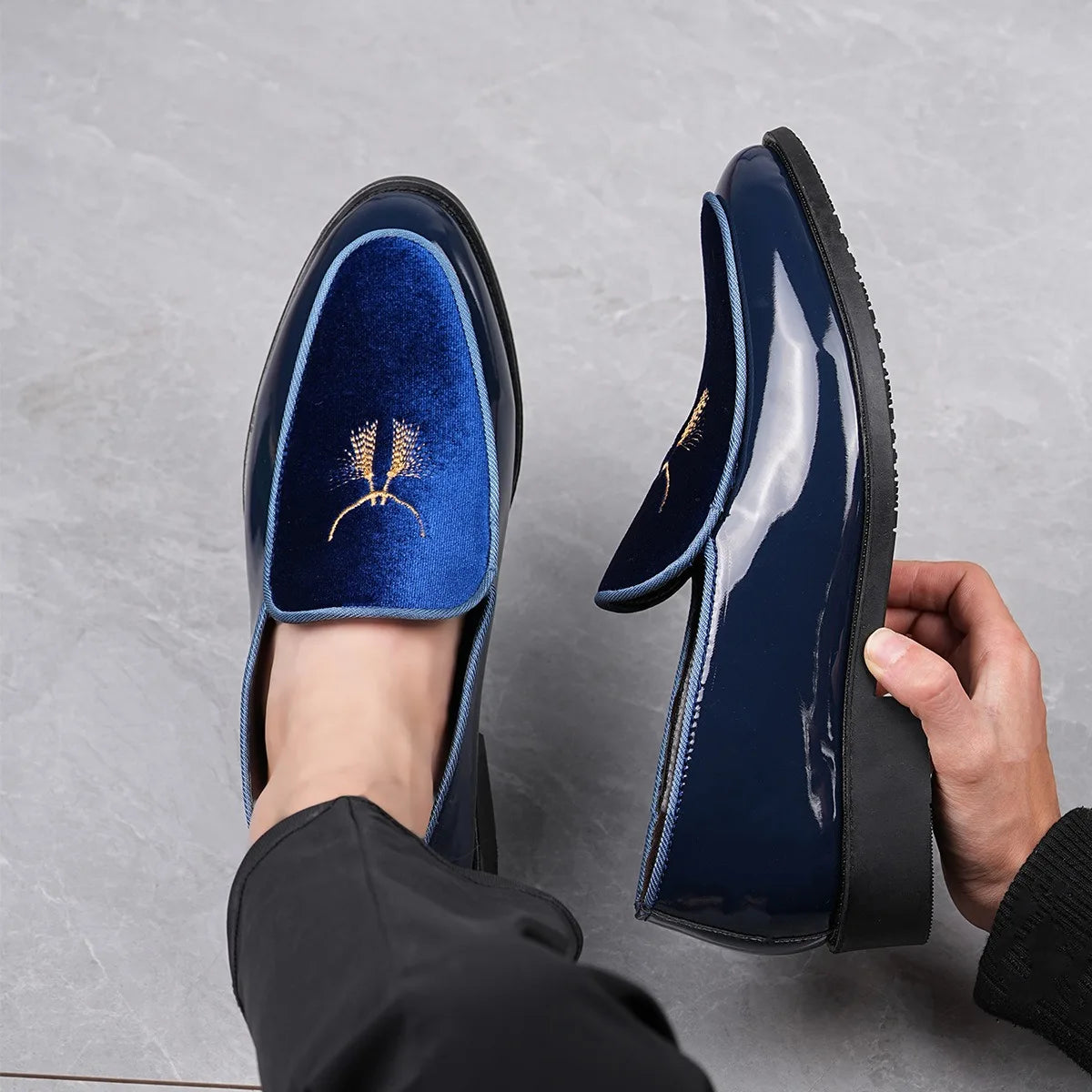 Formal Loafers Shoes for Man Embroidery Designer Wedding Dress Menswear Shoes Office Loafers Mocassin Homme Scarpe Uomo Eleganti