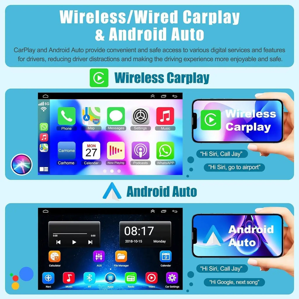 New 6.86inch Android 13 Touch Car Stereo Radio Multimedia Video Player 2+32GB For Dodge RAM 2002-2006 Jeep Wrangler 2003-2006 Jeep Grand Cherokee 1999-2004 Support Wireless Carplay Android GPS WiFi FM RDS Bluetooth Mirror Lin