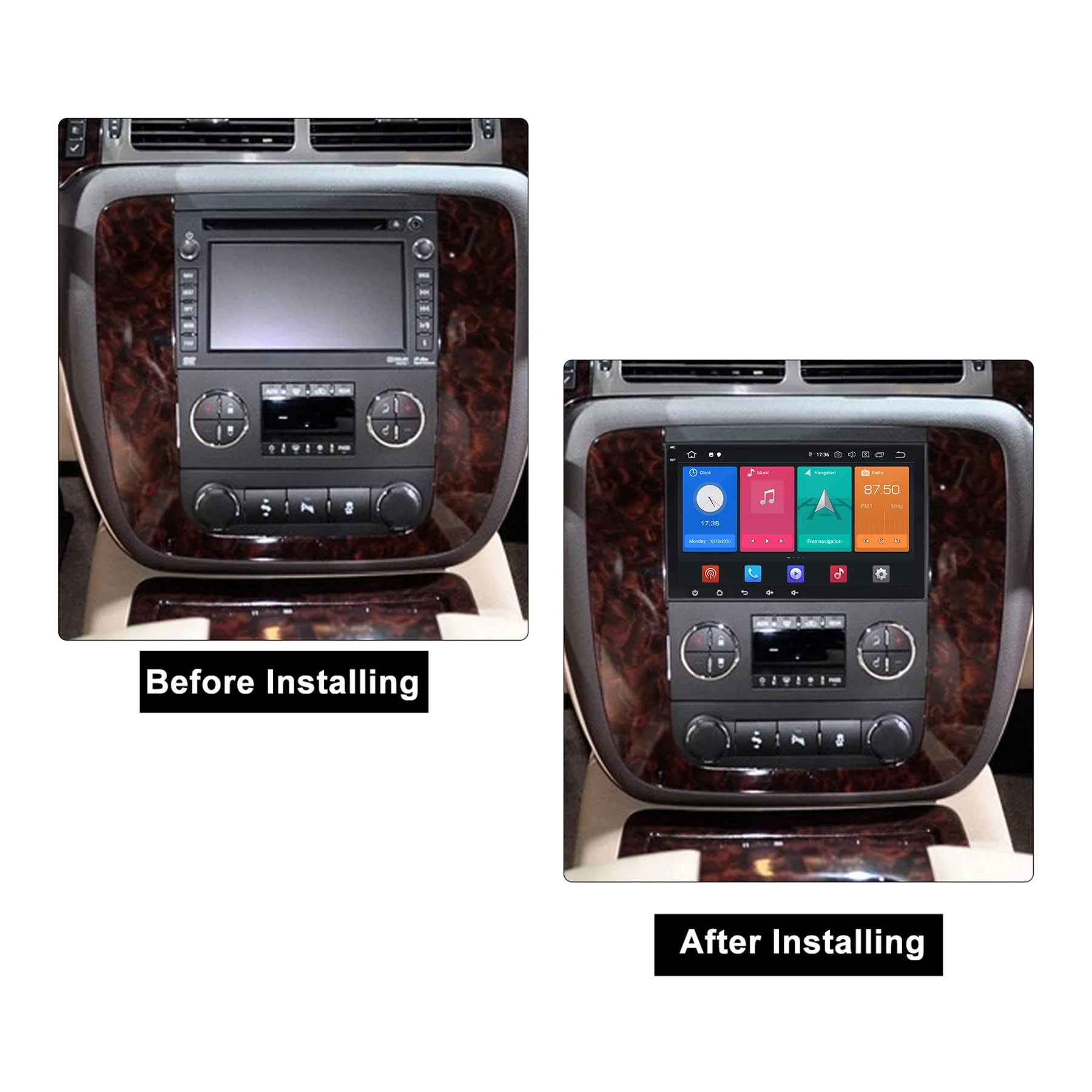 MEKEDE 8inch Screen Android System Audio for Chevrolet Silverado Impala GMC Yukon Acadia Sierra Carplay Auto Multimedia Video Player 2G 32GB Head Unit Autoradio 2Din Radio FM Stereo Support Bluetooth DSP RDS AV Output Full Rc