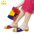 2024 Summer New Fashion Italian Women Shoes and Bag Set in Dark Purple Color Mature Style Comfortable Heels for Wedding