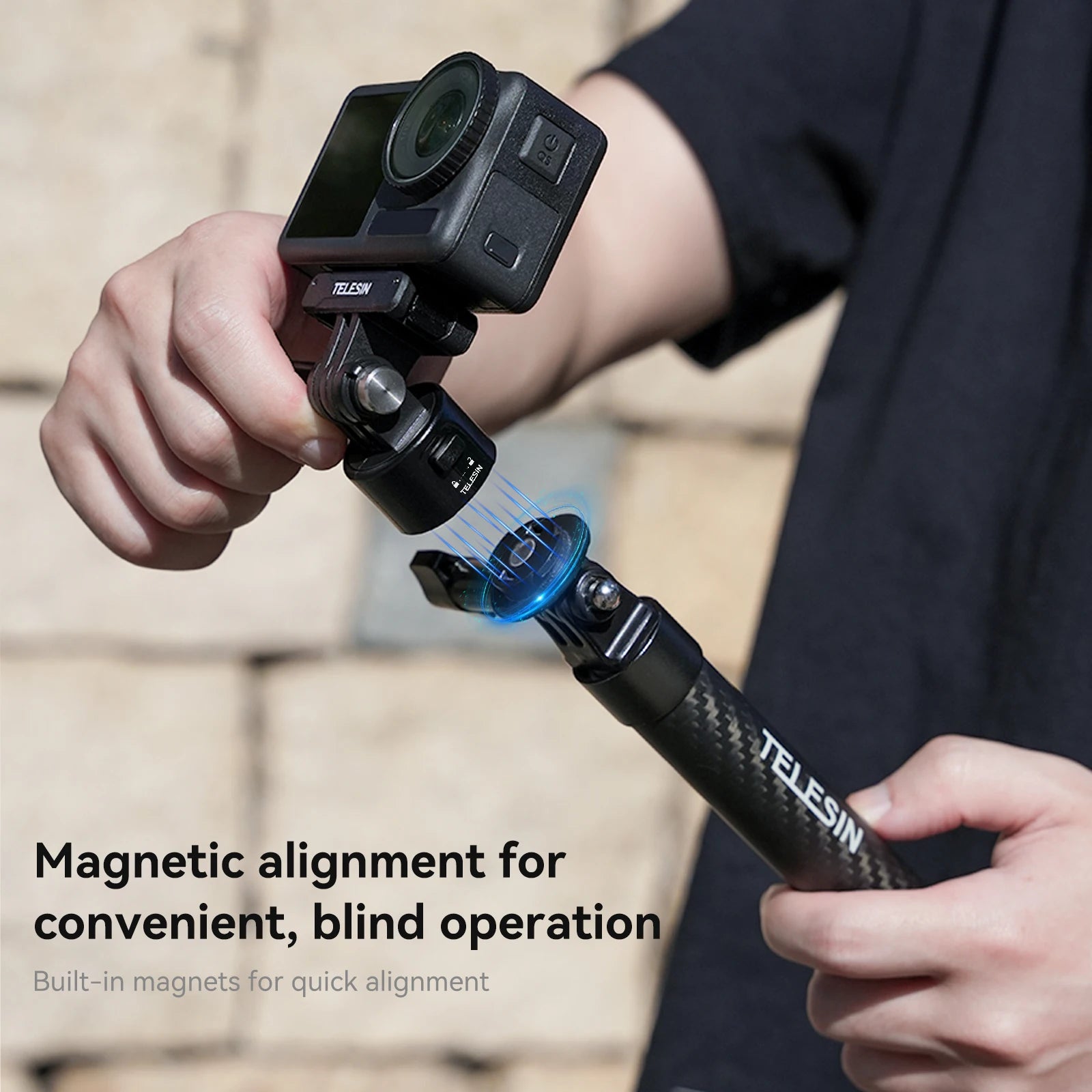 TELESIN Magnetic Quick-release adapter with 1/4 screw For Gopro Hero Insta 360 DJI OSMO Action Action camera accessories