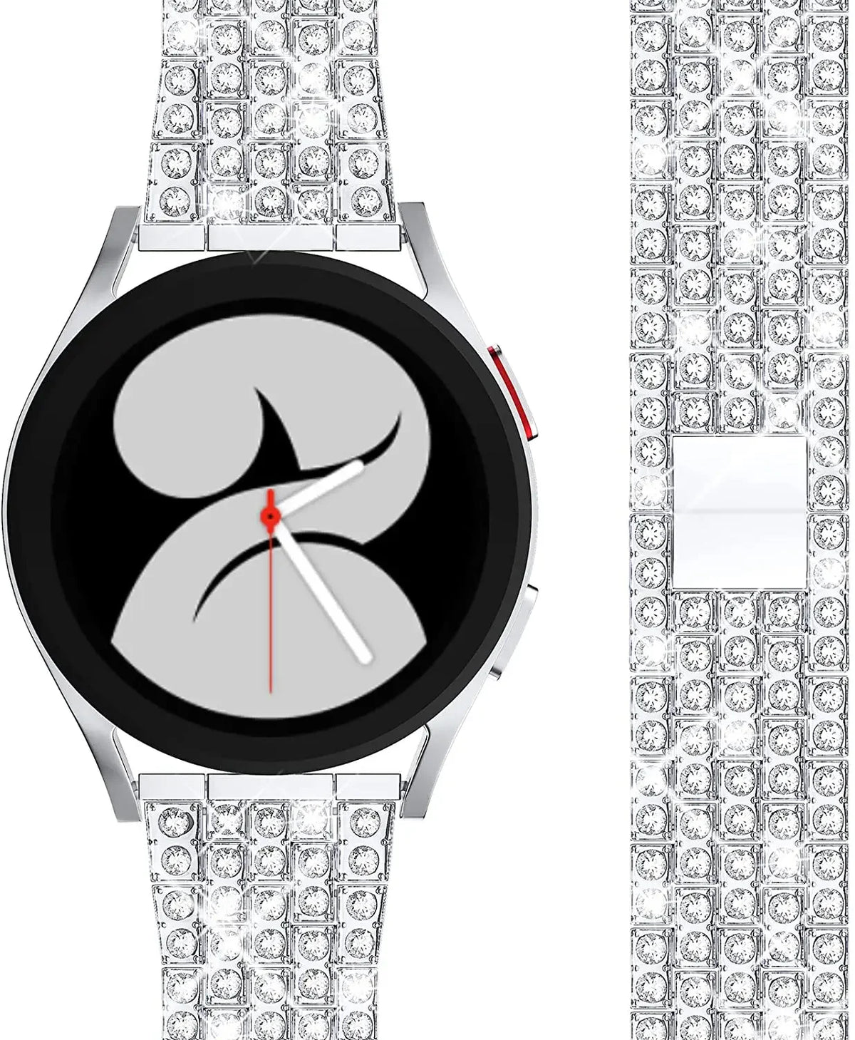 Luxury Full Diamond 5 Row Steel Band 20mm 22mm for Galaxy Watch 6 5 4 Classic Active 2 Gear S3 Huawei GT Amazfit GTR GTS Bip Men