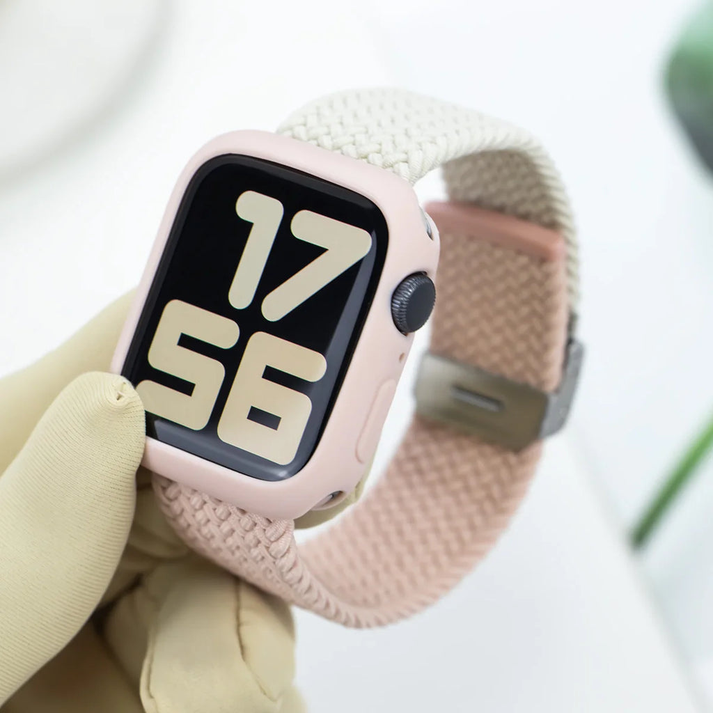 Korean Cute Braied Strap + Case For Apple Watch Band 49mm 41mm 45 44 38 42 Nylon Bracelet For iWatch Series 9 8 7 6 5 4 3 SE 40