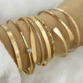 8pcs/set Fahsion Twist Texture Crystal Geometric Bangles Bracelets Set for Women Statement Jewelry Accessories